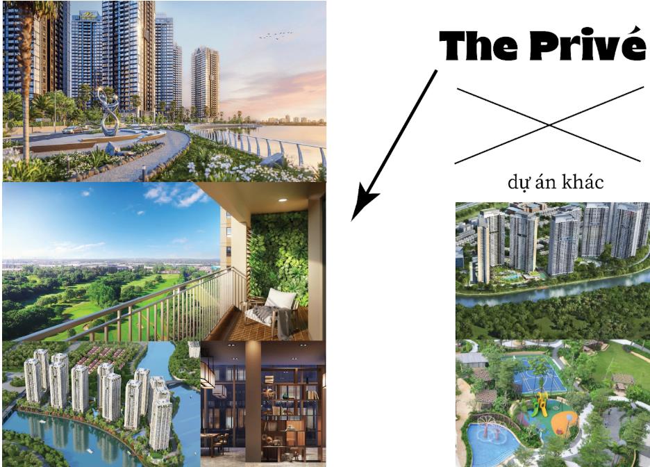 So sánh không gian sống ven sông của The Privé với một dự án khác